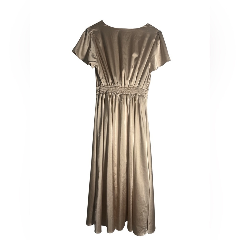 Baltic Børn Poppy Satin Midi Dress Champagne Size Small - Picture 5 of 6